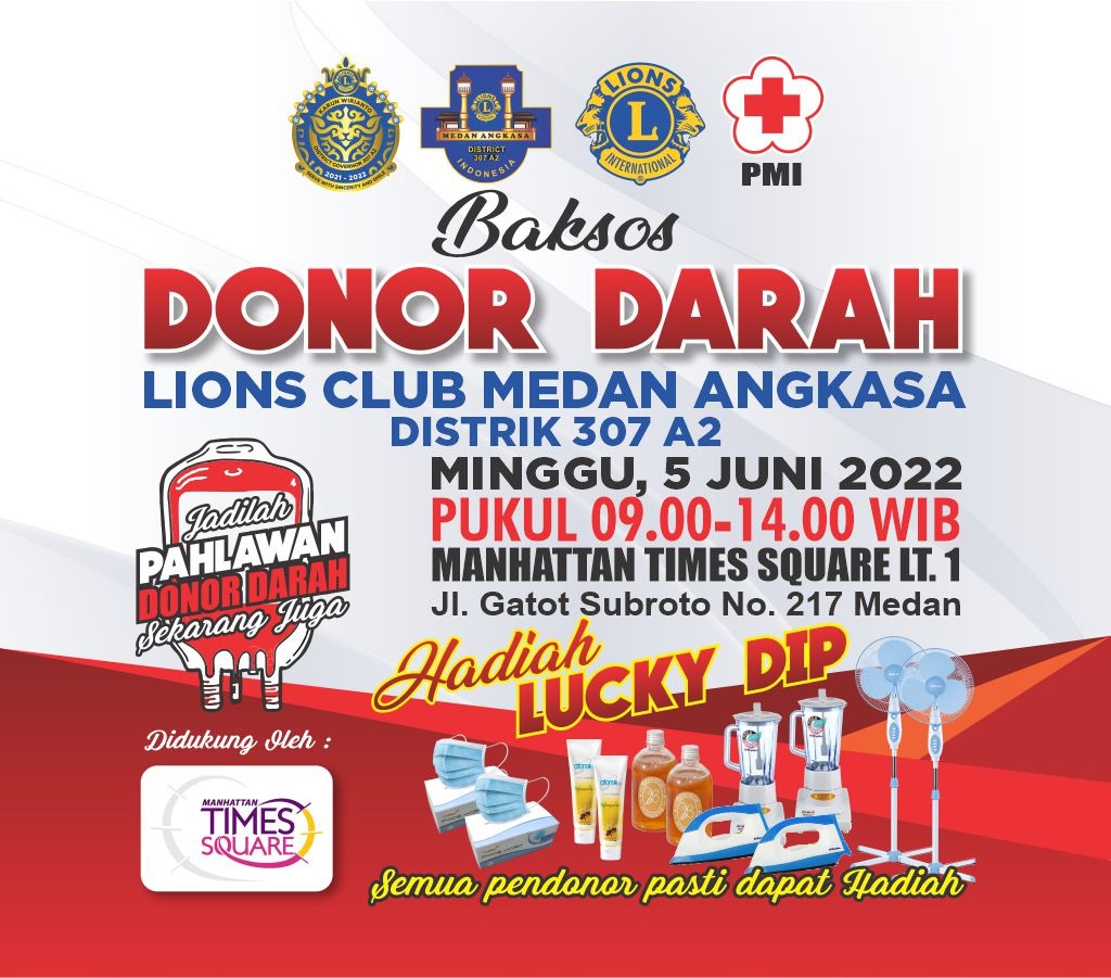 Baksos Donor Darah Lions Club Medan Angkasa Distrik 307 A2